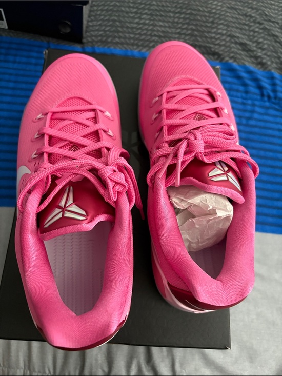 Nike Pink Athletic Basketball Sneakers with White Swoosh main image 5